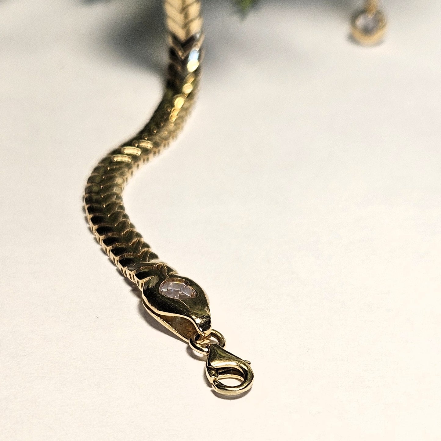 Snake herringbone chain necklace