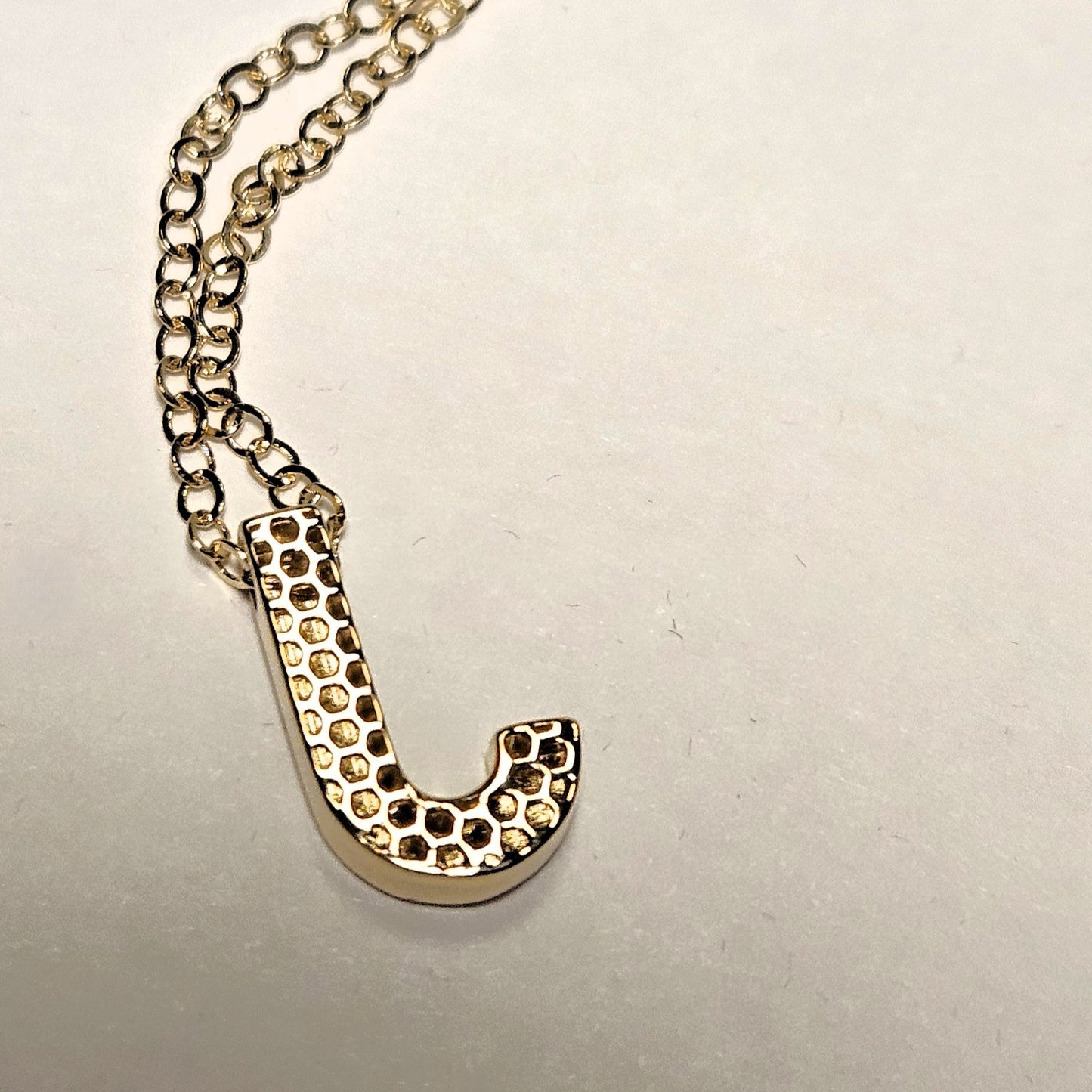 Monogram Gold Letter "J" Pendant