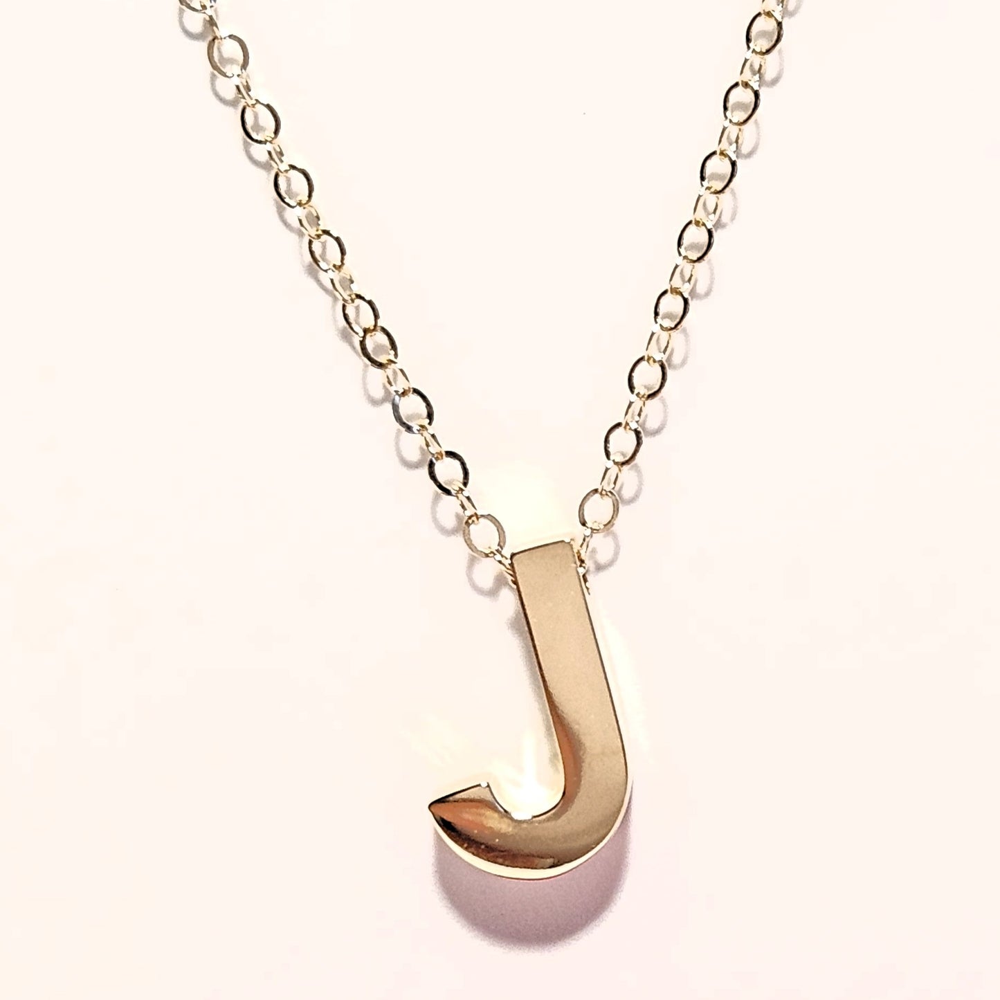 Monogram Gold Letter "J" Pendant