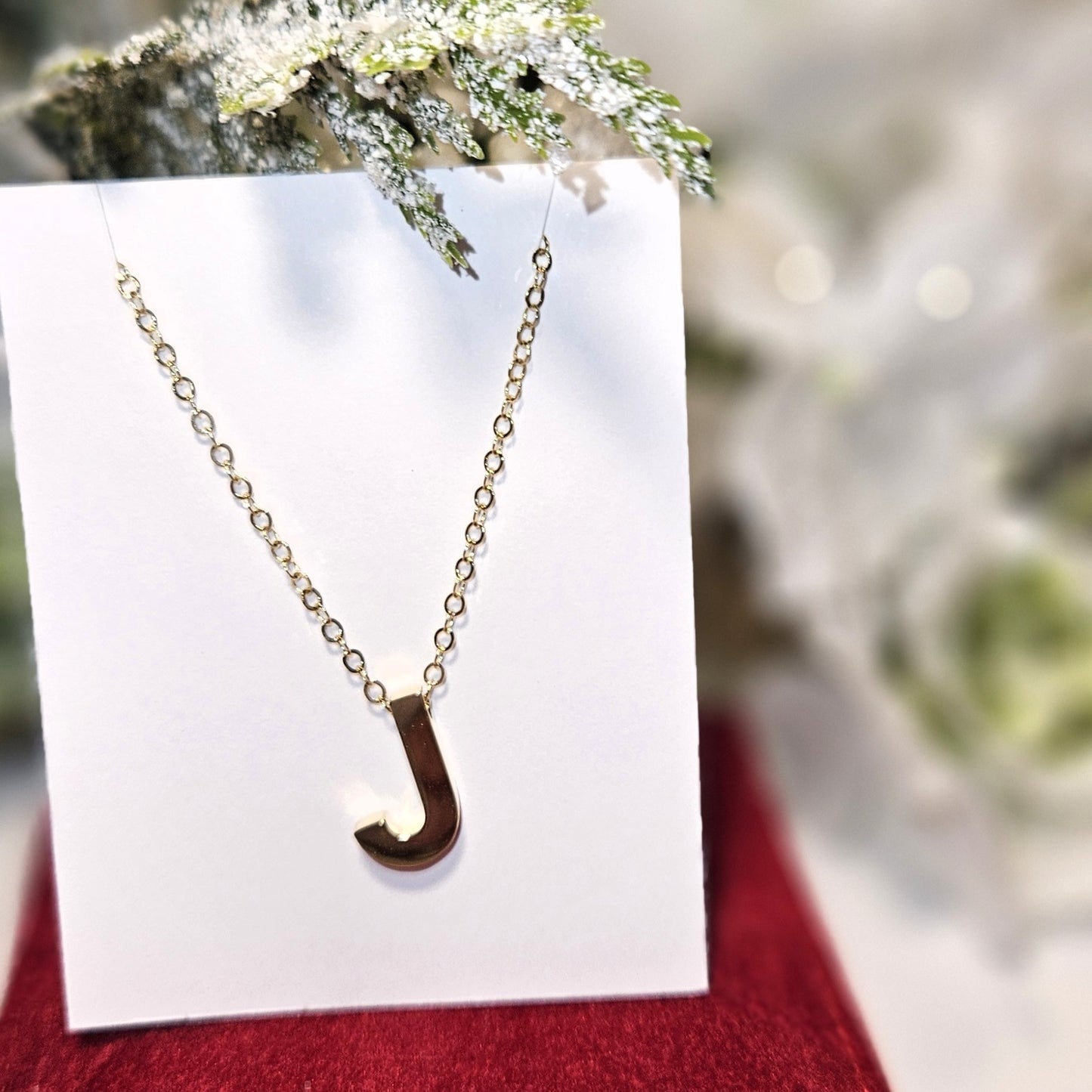 Monogram Gold Letter "J" Pendant