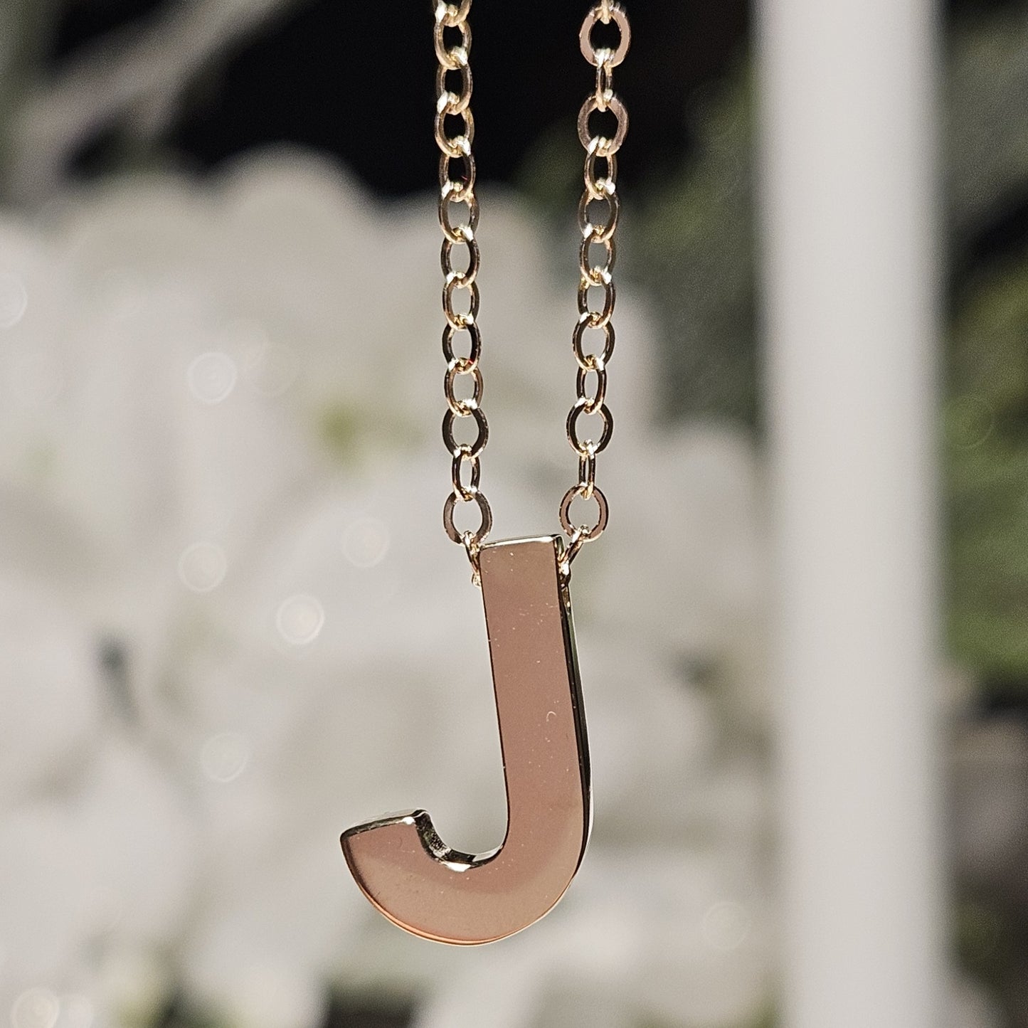Monogram Gold Letter "J" Pendant