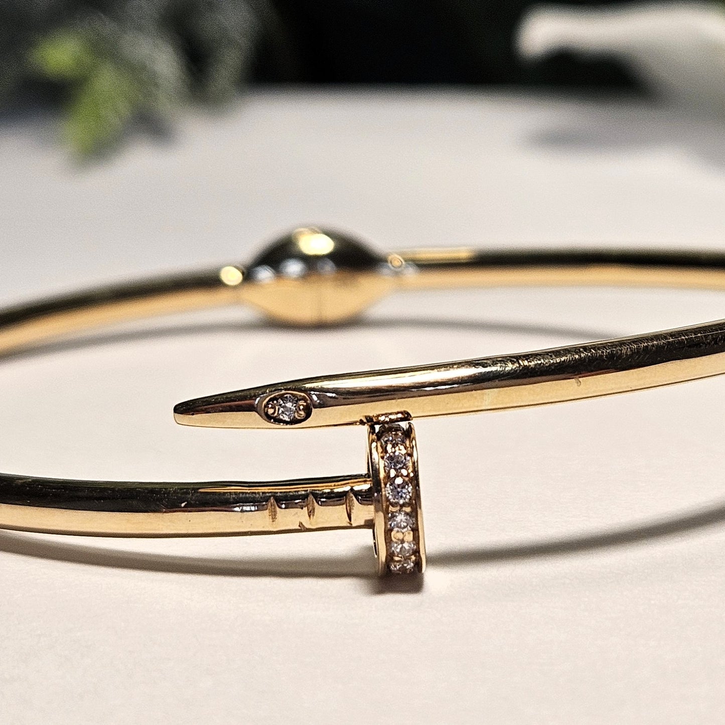 Articulated Gold Nail Bangle