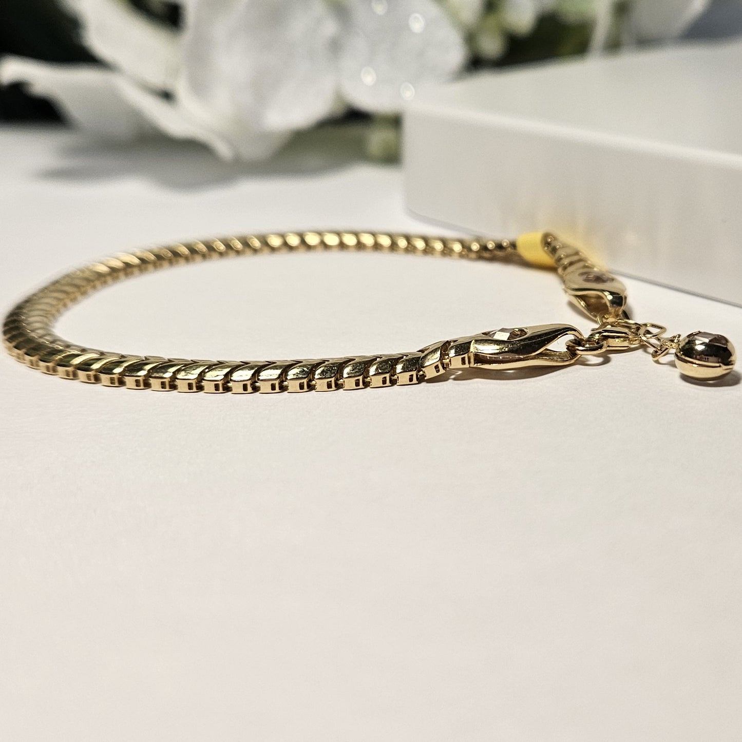 Snake herringbone chain necklace