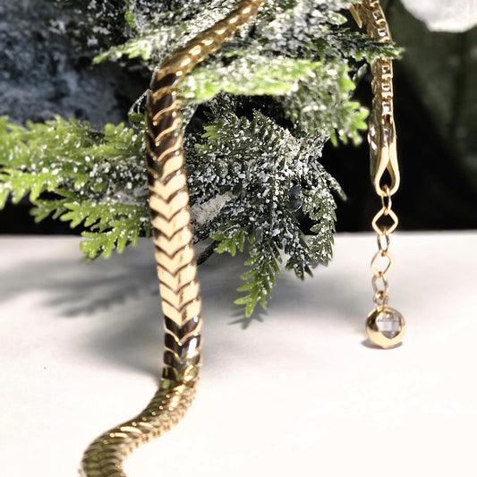 Snake herringbone chain necklace